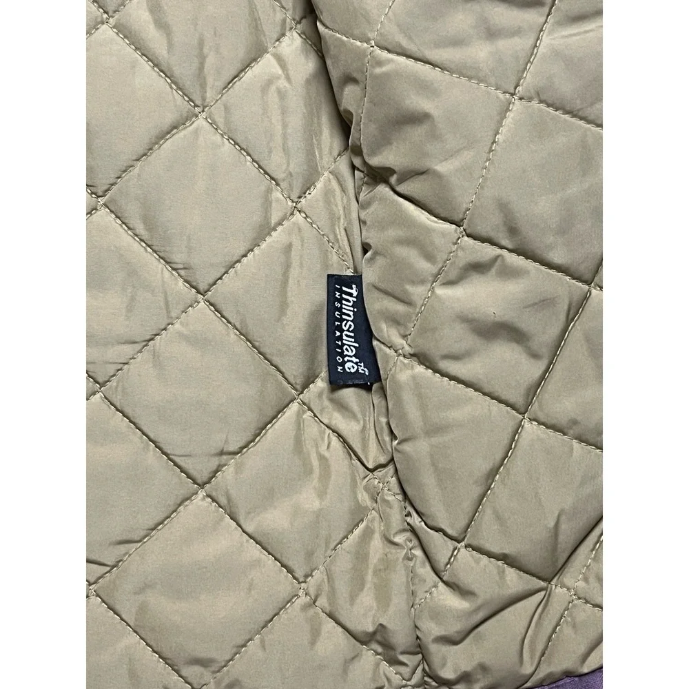 Vintage L.L. Bean Adirondack Barn Coat Women's S Thinsulate Lined Purple Canvas - Picture 8 of 8